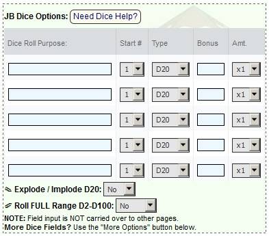 Embedded Dice Support