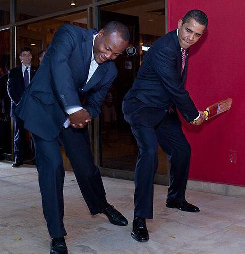 Obama Learns Cricket