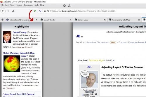Adjusting Layout Of Firefox Browser