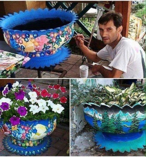 Making Plant Pots From Truck Tires