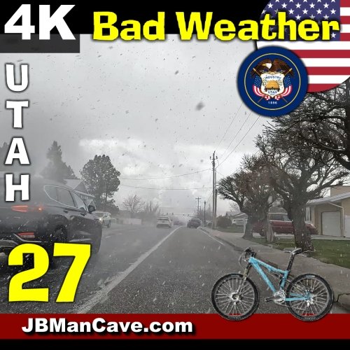 Cycling Through Snow And Rain In Utah