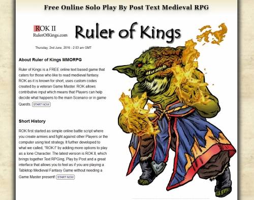 Ruler Of Kings 2 Text RPG General Discussion